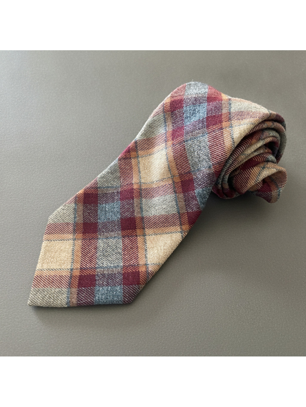 Vintage Y2K Plaid Wool Blend Necktie Classic 90s